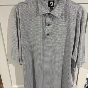 FootJoy Light Grey Geometric Golf Polo